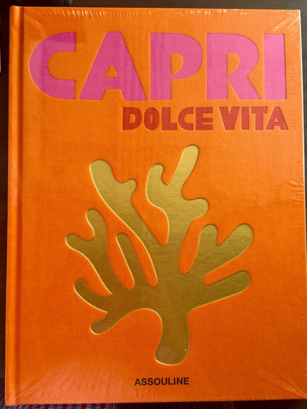Assouline CAPRI Dolce Vita Hardcover Book - Orange & Pink with Gold Motif